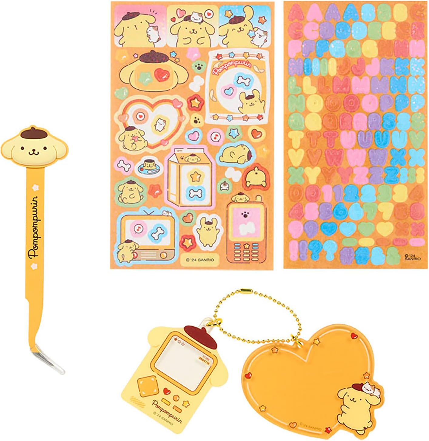 Sanrio Tweezers & Deco Charm Set – Pompompurin (Enjoy Idol ver.)