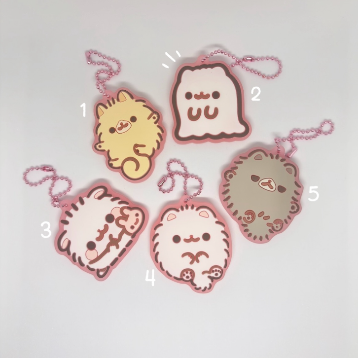 pomeranian mochi keychains